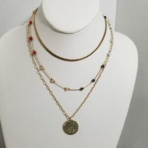 1946 three layer gold tone necklace 1.1935